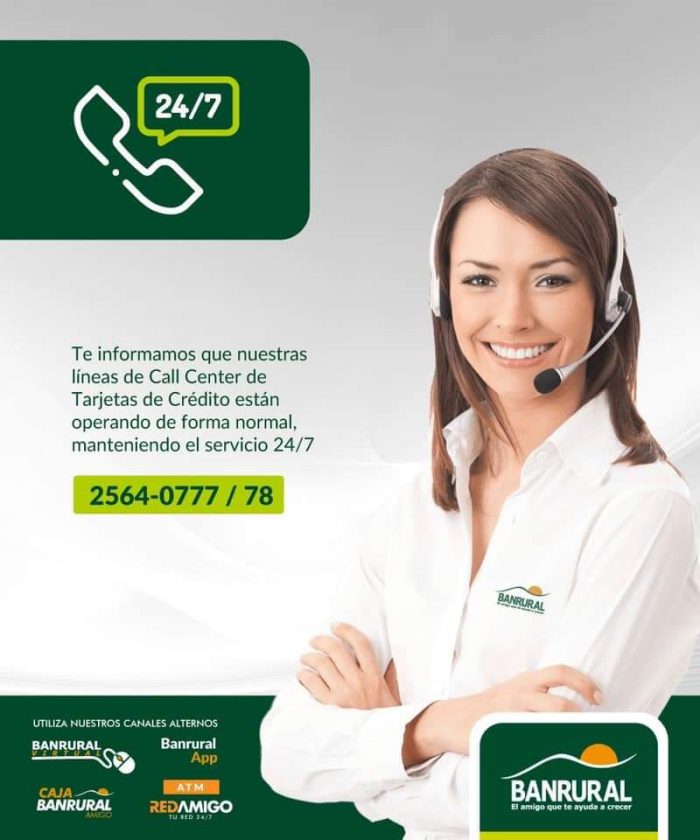 Banrural COMUNICADO Call Center Tarjetas de Crédito